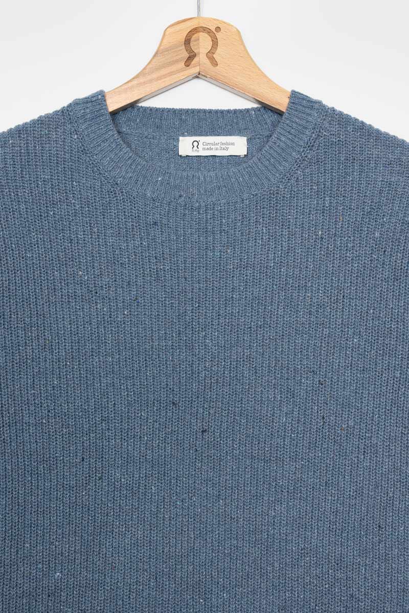 Blu Atlantico | Maglia Uomo Cotone Jeans Rigenerato Vittorio