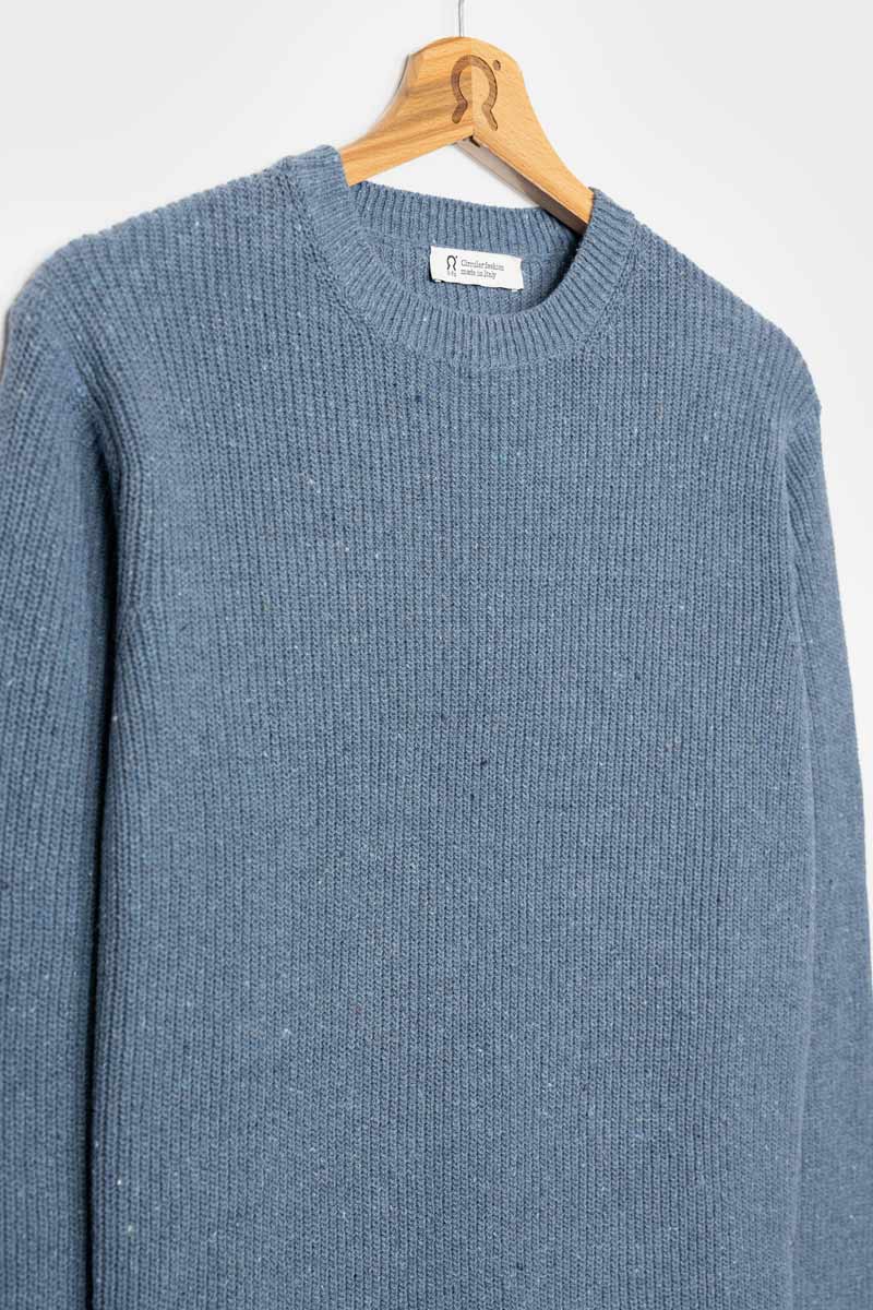 Blu Atlantico | Maglia Uomo Cotone Jeans Rigenerato Vittorio