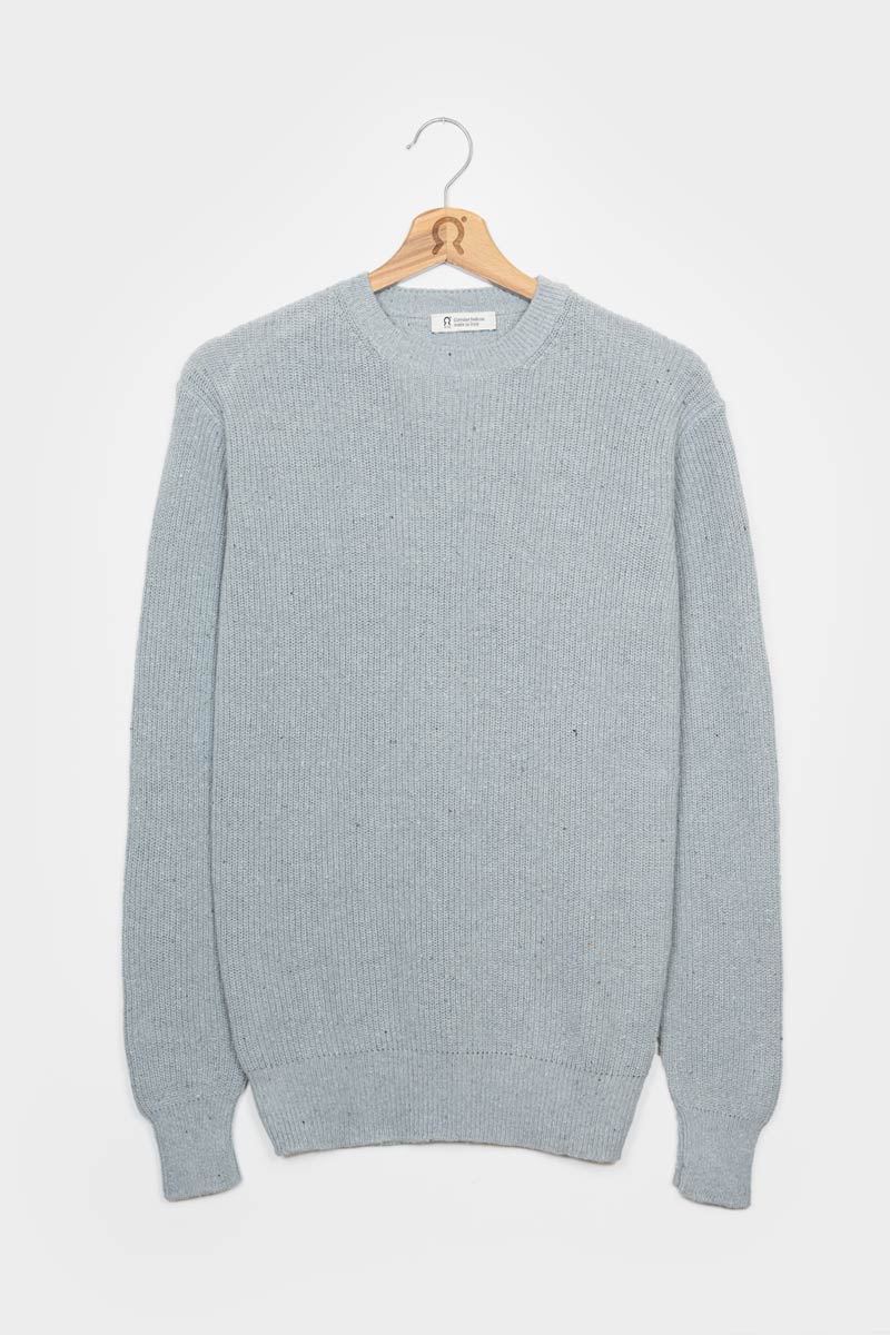 Maglia Uomo Cotone Jeans Rigenerato Vittorio Azzurro - Rifò