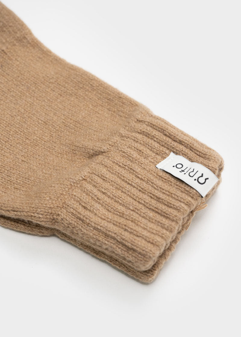 Beige Sughero | Guanti Cashmere Rigenerato Uomo