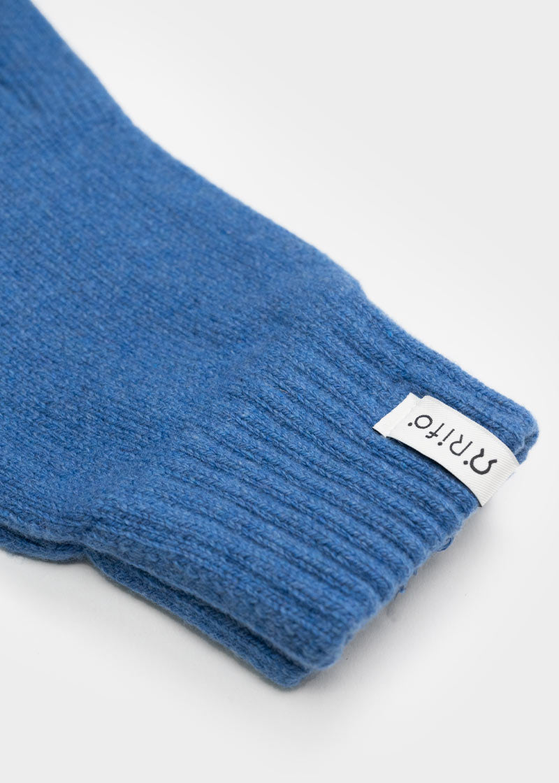 Blu Ginepro | Guanti Cashmere Rigenerato Uomo