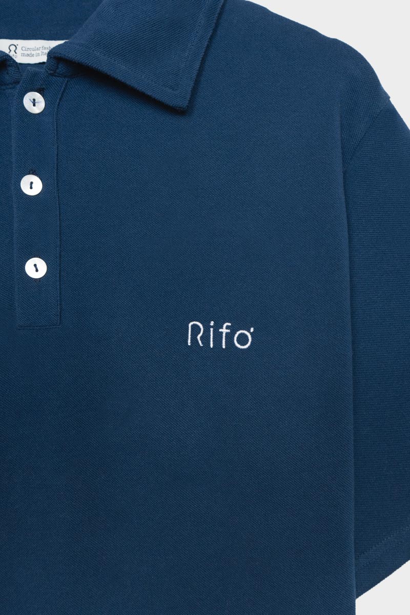 Blu Balena | Maglia Polo Uomo Cotone Rigenerato Riccardo