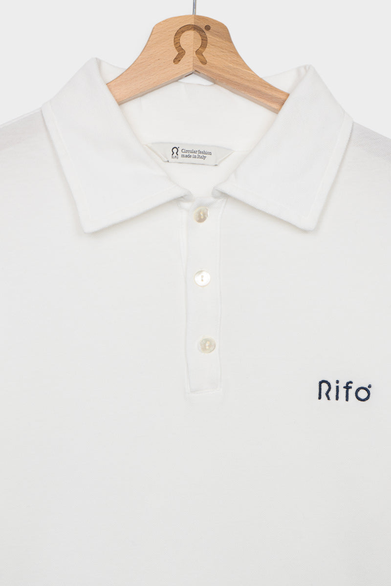 Bianco Latte | Maglia Polo Uomo Cotone Rigenerato Riccardo