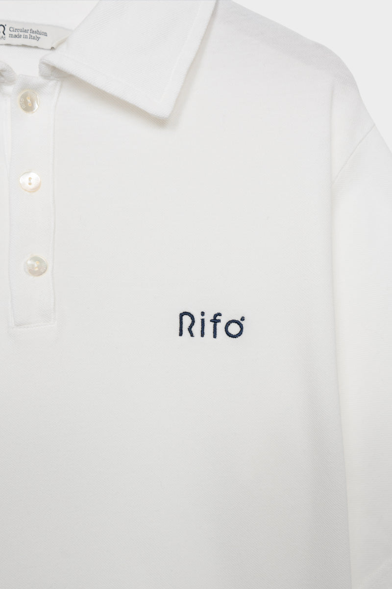 Bianco Latte | Maglia Polo Uomo Cotone Rigenerato Riccardo