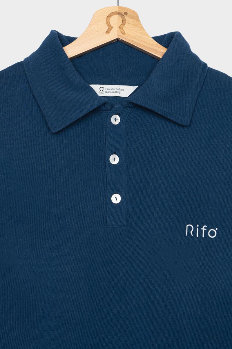 Blu Balena | Maglia Polo Uomo Cotone Rigenerato Riccardo