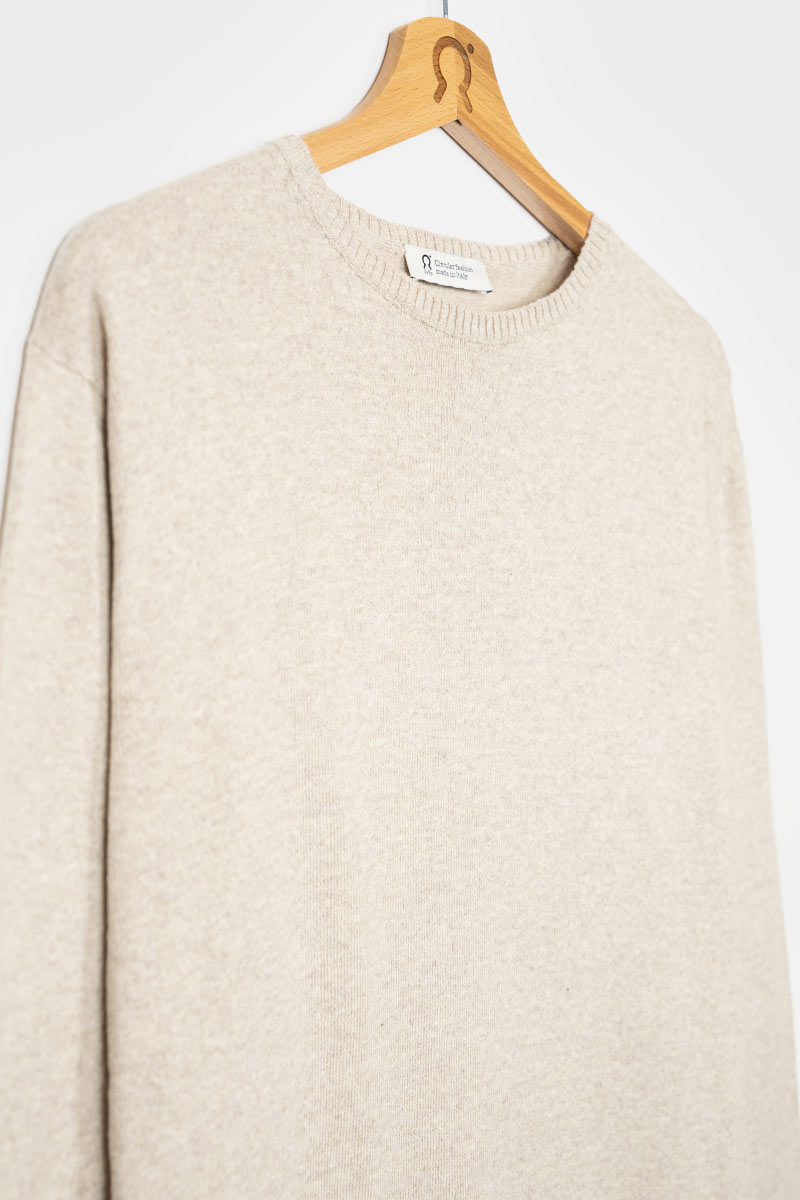 Beige Avena | Maglia Uomo Cotone Rigenerato Edoardo