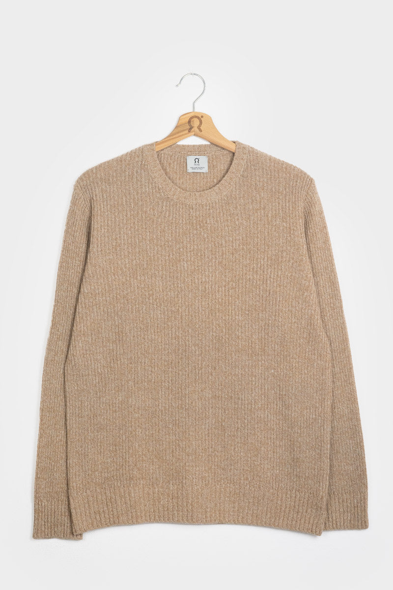 Mouline Beige Camomilla | Maglia Uomo Cashmere Rigenerato Carlo