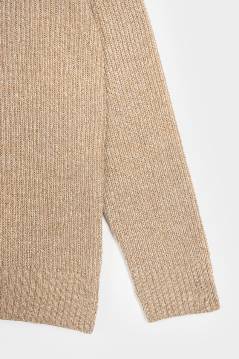 Mouline Beige Camomilla | Maglia Uomo Cashmere Rigenerato Carlo