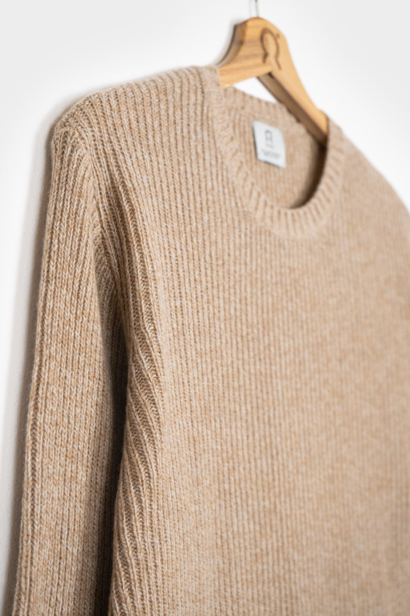 Mouline Beige Camomilla | Maglia Uomo Cashmere Rigenerato Carlo