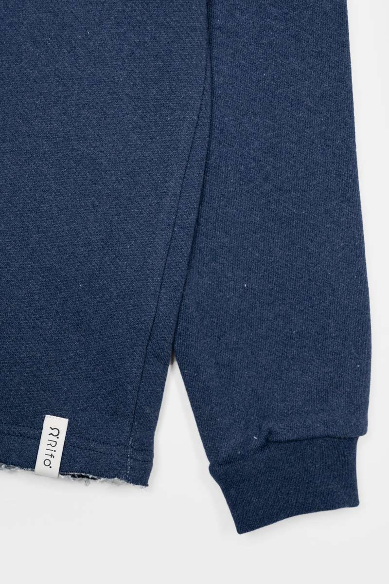 Blu Baltico | Felpa Uomo Cotone Jeans Rigenerato Rafael