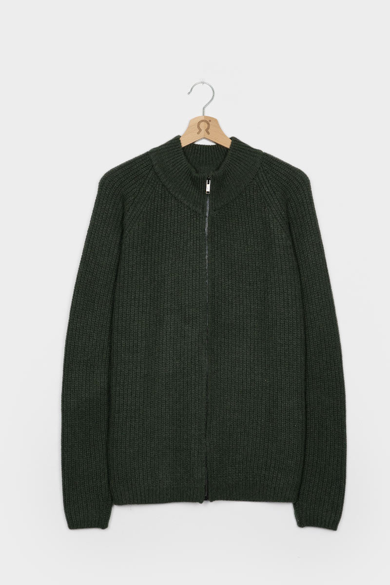 Verde Foresta | Cardigan Uomo Cashmere Rigenerato Ippolito