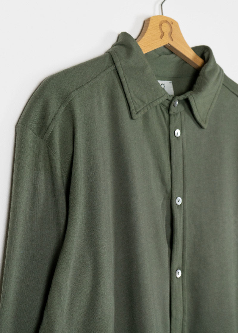Verde Olivo | Camicia Jersey Cotone Rigenerato
