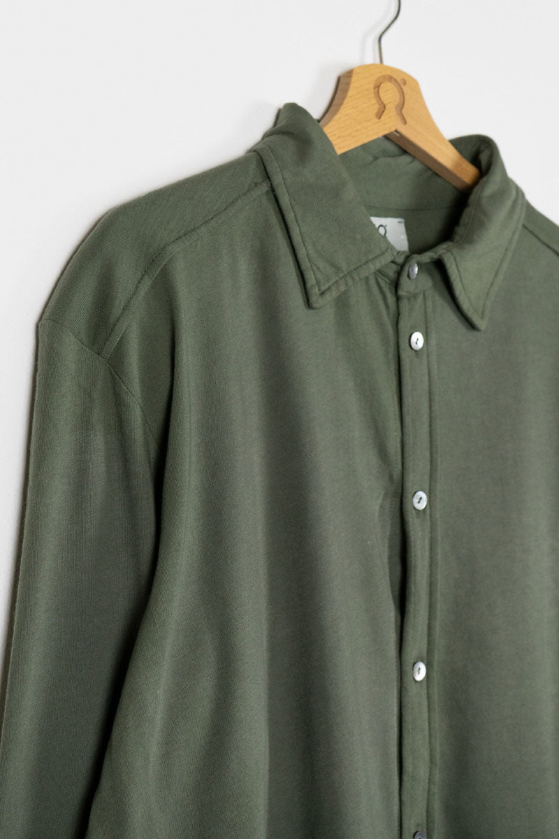 Verde Olivo | Camicia Jersey Cotone Rigenerato