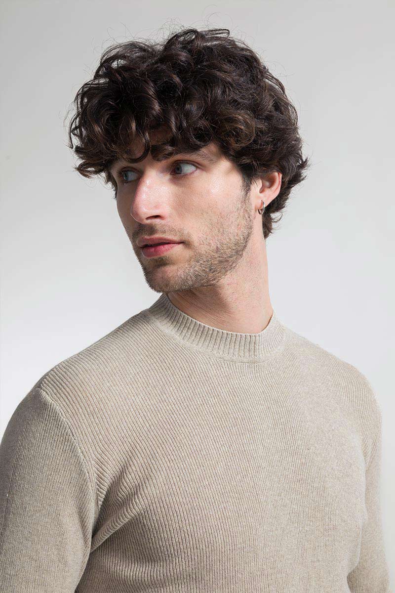 Beige Avena | Maglia Uomo Cotone Rigenerato Orlando