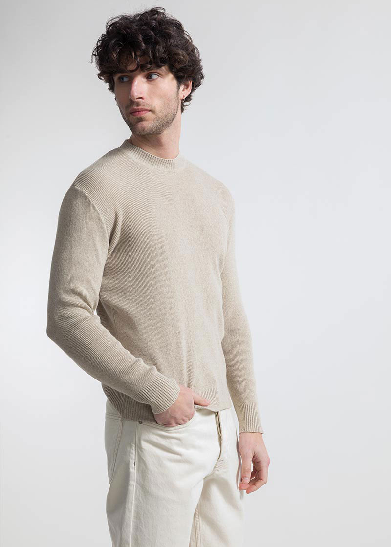 Beige Avena | Maglia Uomo Cotone Rigenerato Orlando