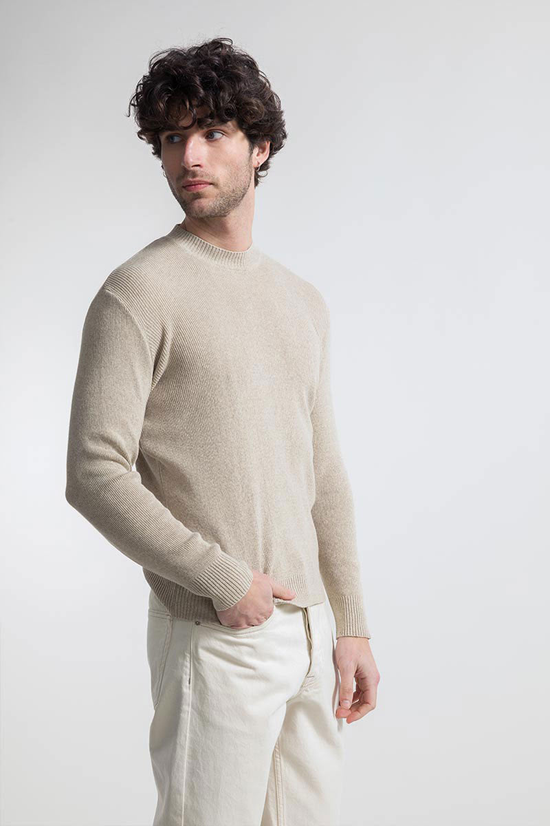 Beige Avena | Maglia Uomo Cotone Rigenerato Orlando