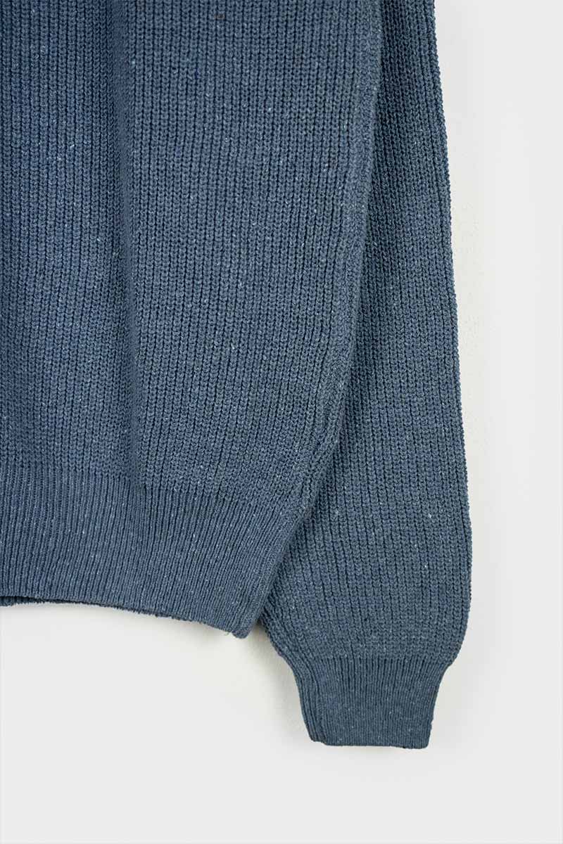 Blu Atlantico | Cardigan zip uomo cotone rigenerato