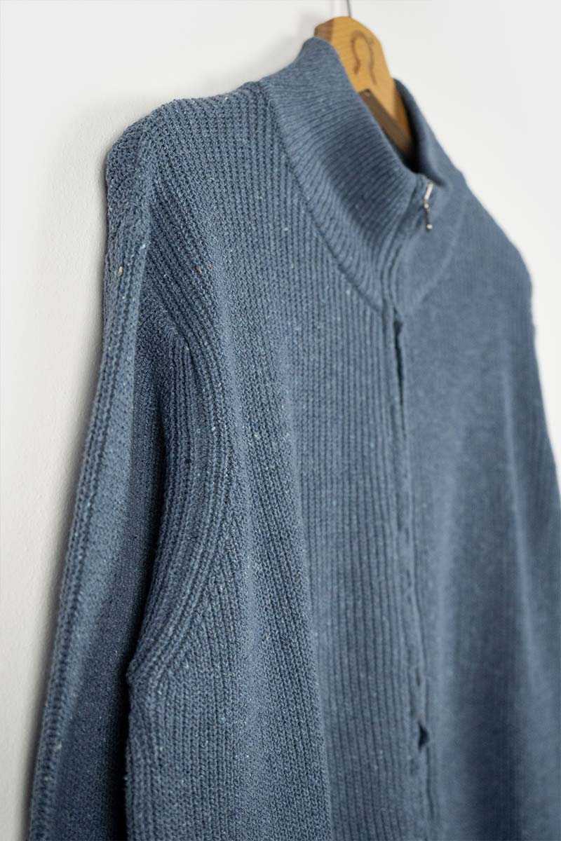 Blu Atlantico | Cardigan zip uomo cotone rigenerato