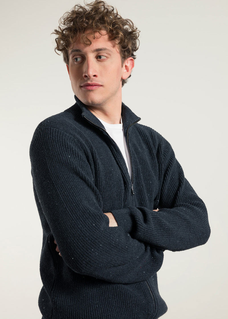 Mar Nero | Cardigan zip uomo cotone rigenerato