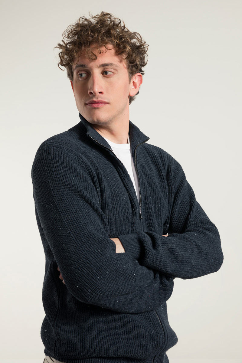 Mar Nero | Cardigan zip uomo cotone rigenerato