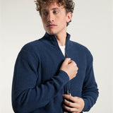 Blu Baltico | Cardigan zip uomo cotone rigenerato