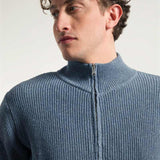 Blu Atlantico | Cardigan zip uomo cotone rigenerato