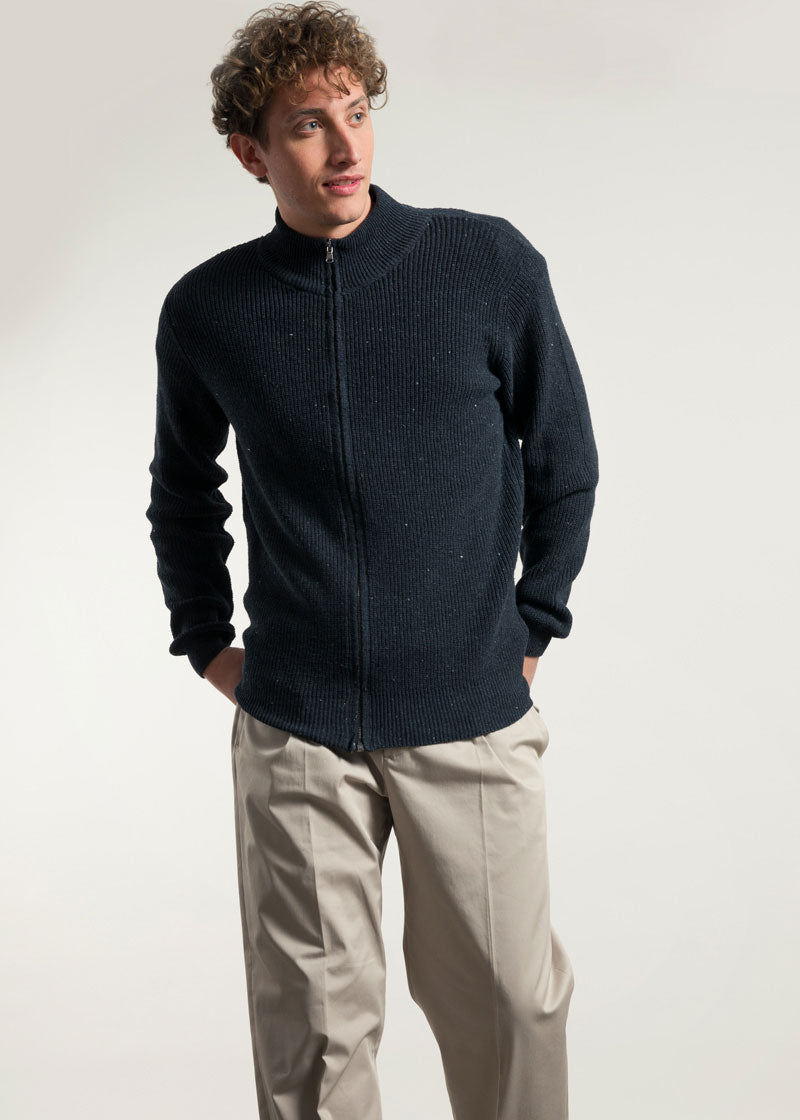 Mar Nero | Cardigan zip uomo cotone rigenerato