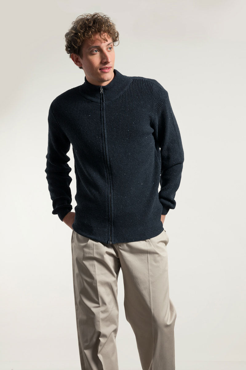 Mar Nero | Cardigan zip uomo cotone rigenerato