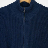 Blu Baltico | Cardigan zip uomo cotone rigenerato