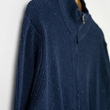 Blu Baltico | Cardigan zip uomo cotone rigenerato