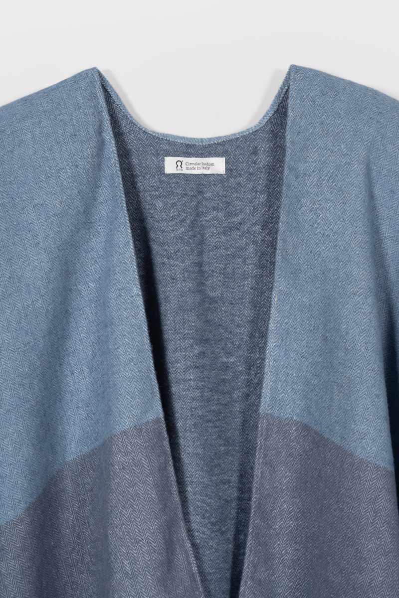 Mantella Poncho Donna Cotone Rigenerato Mila - Rifò Lab Moda circolare made in Italy 