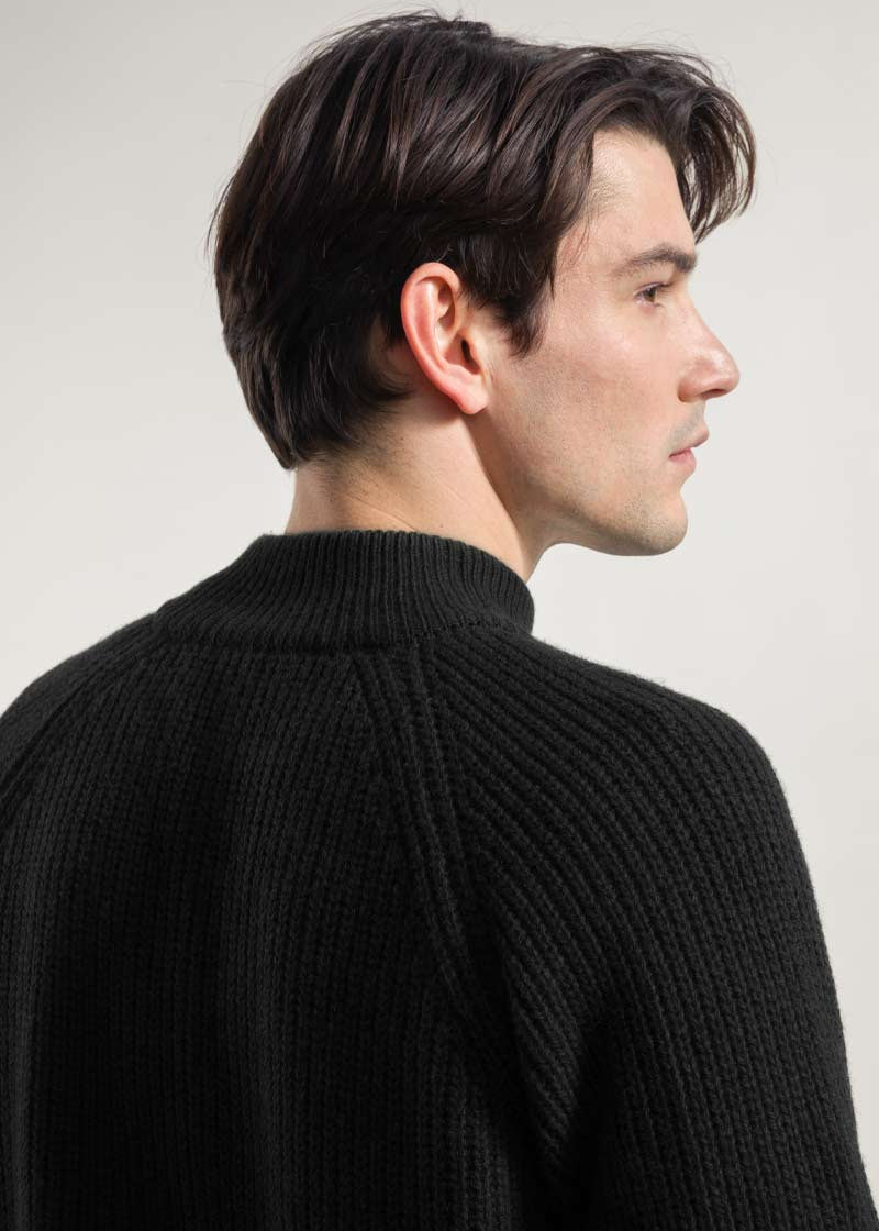 Nero Ardesia | Cardigan Uomo Cashmere Rigenerato Ippolito