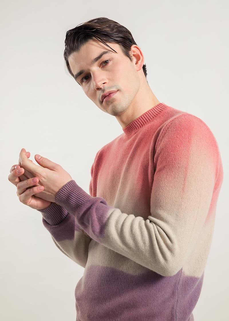 Rosa-Violet | Maglia Uomo Cashmere Rigenerato Folco