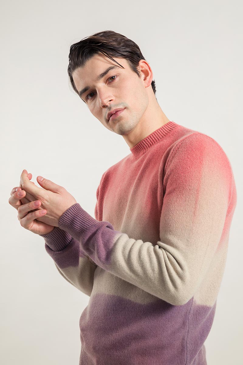 Rosa-Violet | Maglia Uomo Cashmere Rigenerato Folco