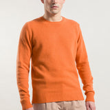 Arancio Becco D'oca | Maglione Uomo paricollo cashmere rigenerato