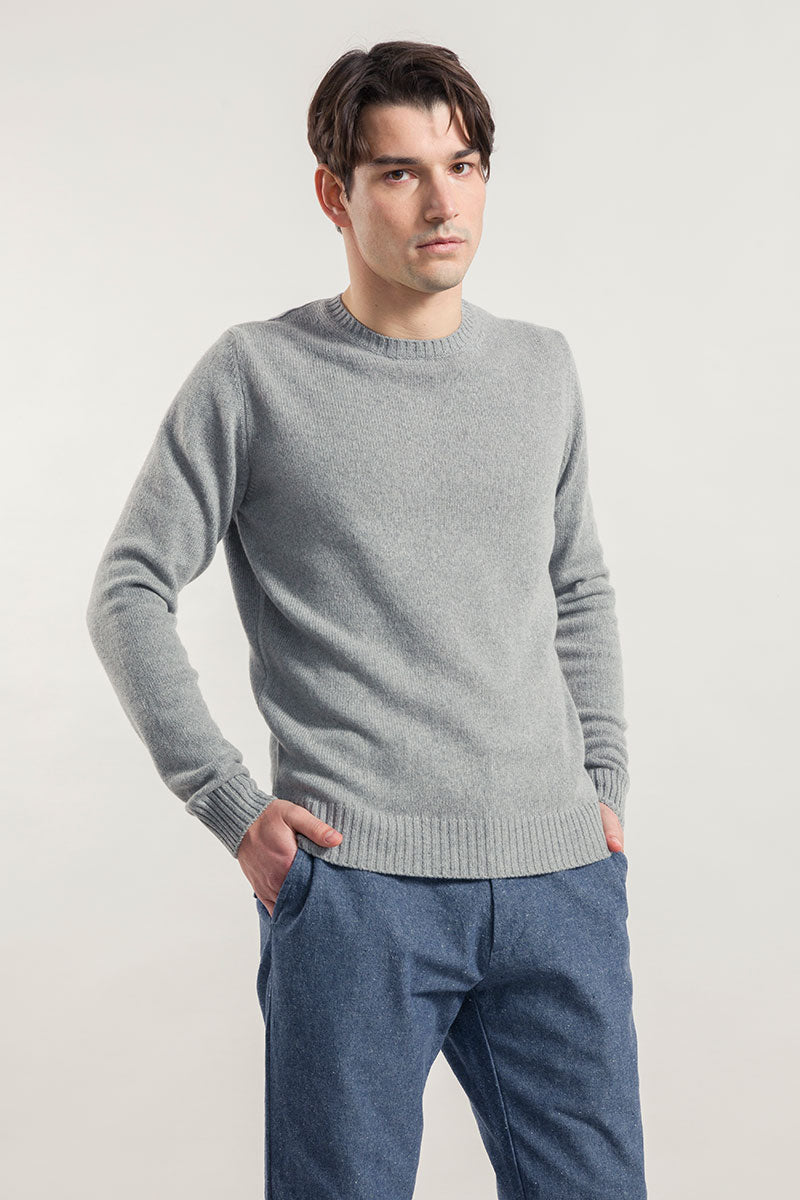 Grigio Calce | Maglia Uomo Cashmere Rigenerato Romeo