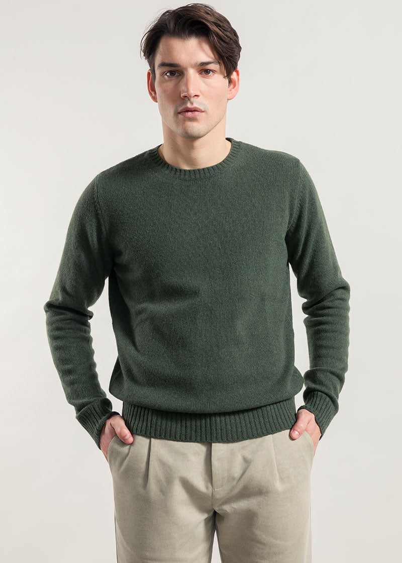 Verde Foresta | Maglia Uomo Cashmere Rigenerato Romeo