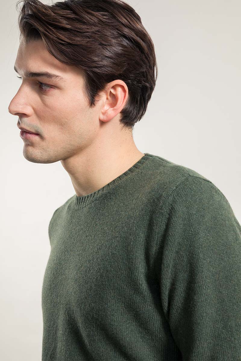 Verde Foresta | Maglia Uomo Cashmere Rigenerato Romeo