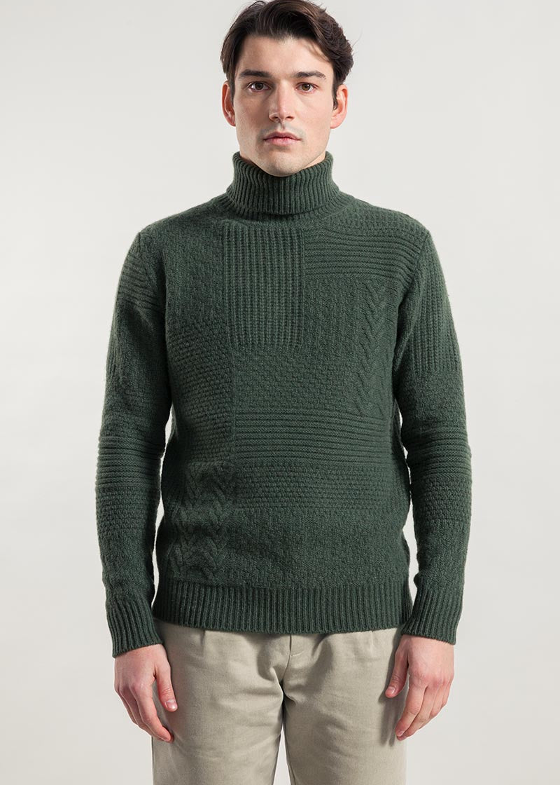 Verde Foresta | Maglia Uomo Cashmere Rigenerato Bartolomeo