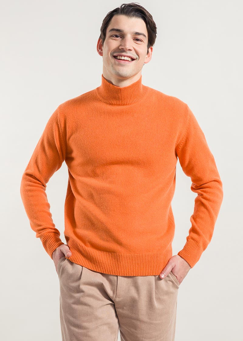 Arancio Becco D'oca | Maglia Uomo Cashmere Rigenerato Clemente