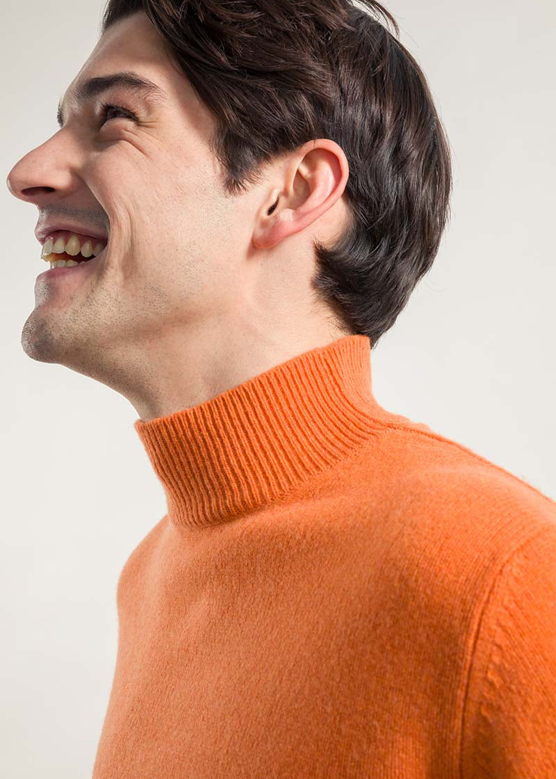 Arancio Becco D'oca | Maglia Uomo Cashmere Rigenerato Clemente