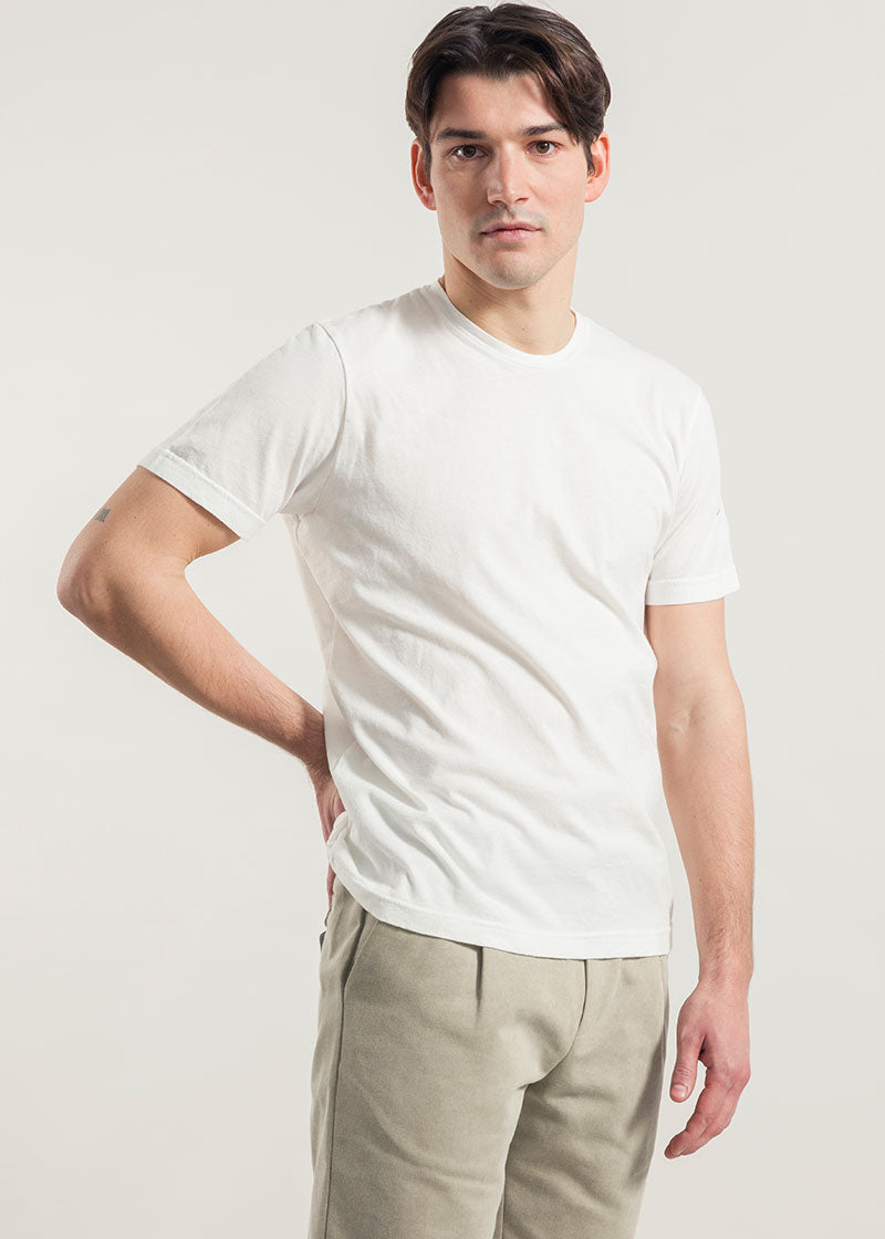 Bianco Latte | tshirt cotone organico e cotone rigenerato uomo