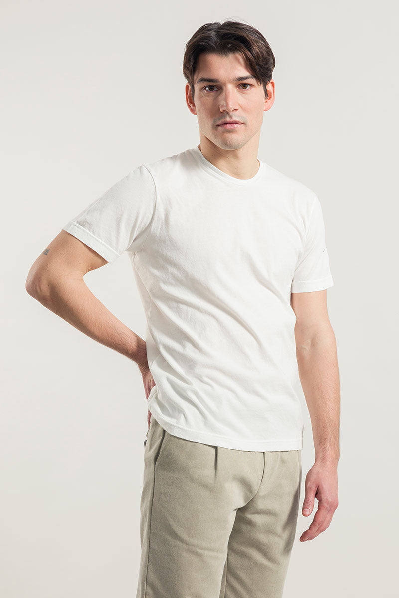 Bianco Latte | tshirt cotone organico e cotone rigenerato uomo