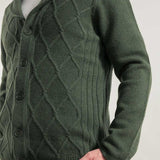 Verde Foresta | Cardigan Uomo Lana Rigenerata Ambrogio