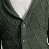 Verde Foresta | Cardigan Uomo Lana Rigenerata Ambrogio