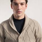 Beige Sabbia | Cardigan Uomo Lana Rigenerata Ambrogio