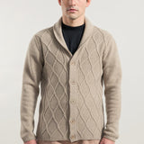 Beige Sabbia | Cardigan Uomo Lana Rigenerata Ambrogio