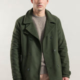 Verde Felce | Cappotto uomo peacot lana rigenerata