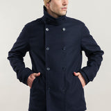 Blu Marina | Cappotto uomo peacot lana rigenerata