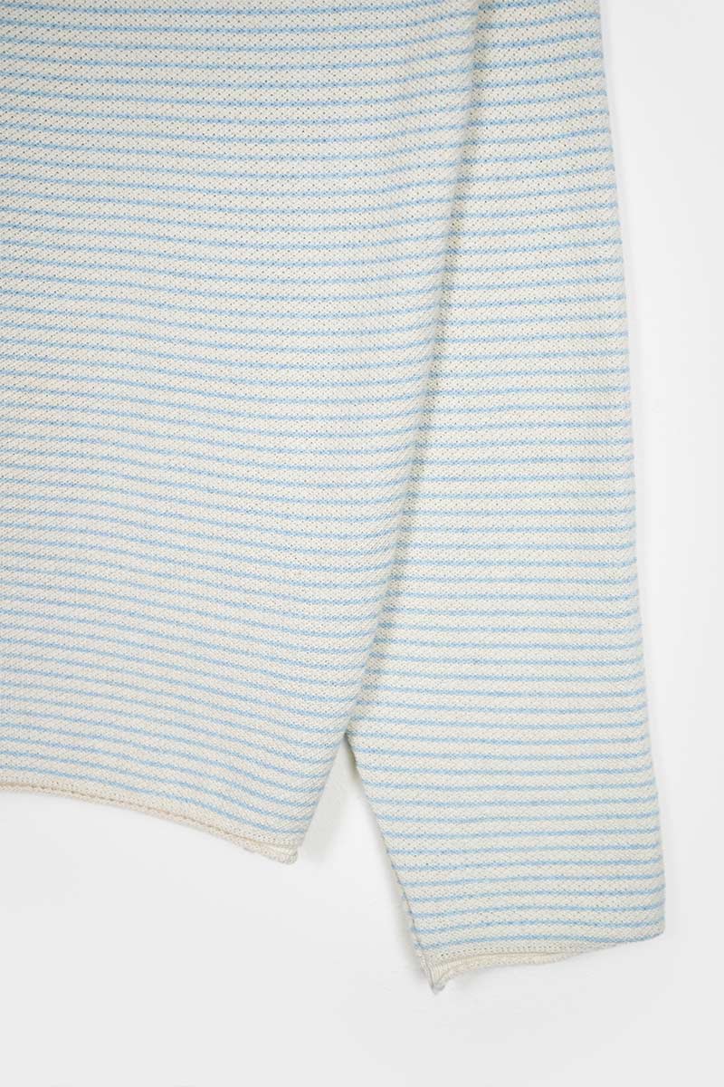 Bianco Burro + Azzurro Boy | Maglia Uomo Cotone Rigenerato Noa